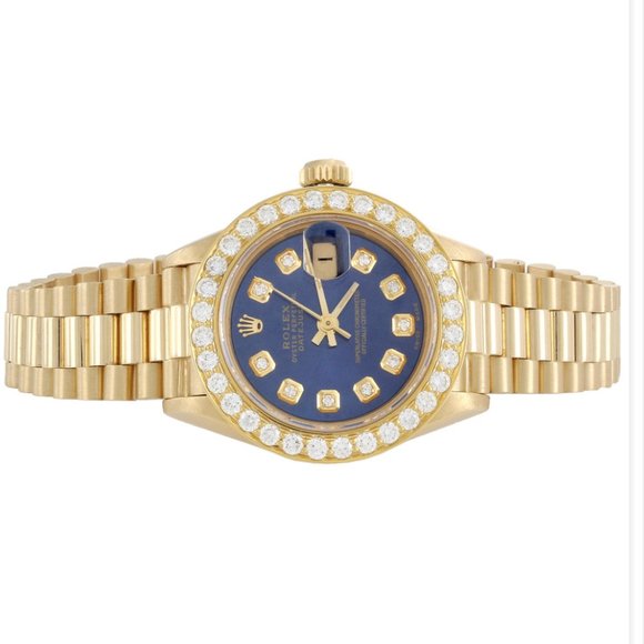 Stunning! Rolex Ladies President 18k VS Diamond Bezel Watch! main image 4